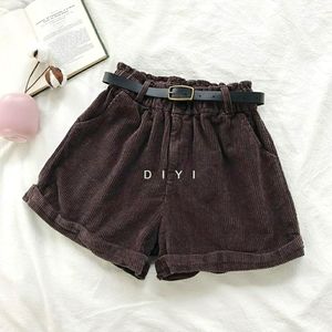 Diyi - Brown Courdory Shorts (belt not included)